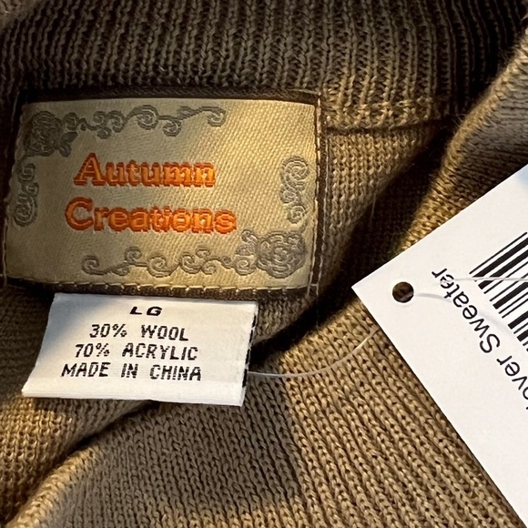 Autumn Creation Wool Blend Cord Embroidery Floral Pullover Women’s Sweater Large - Picture 6 of 9